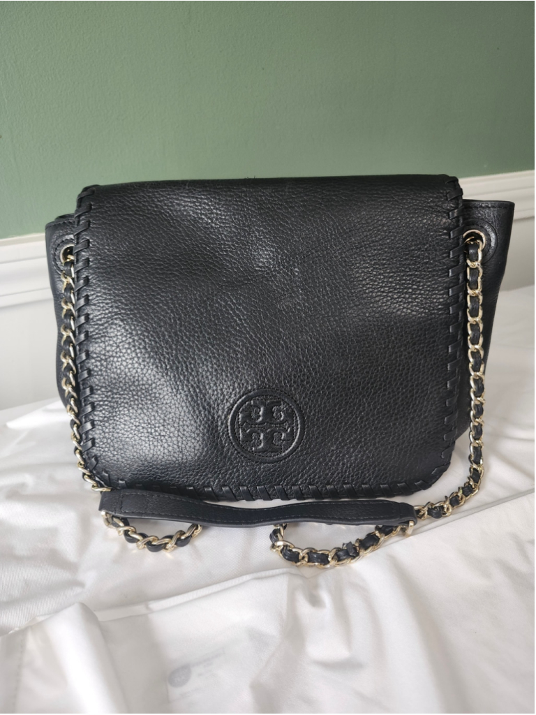 Women's Tory Burch Black Leather Crossbody Bag One Size